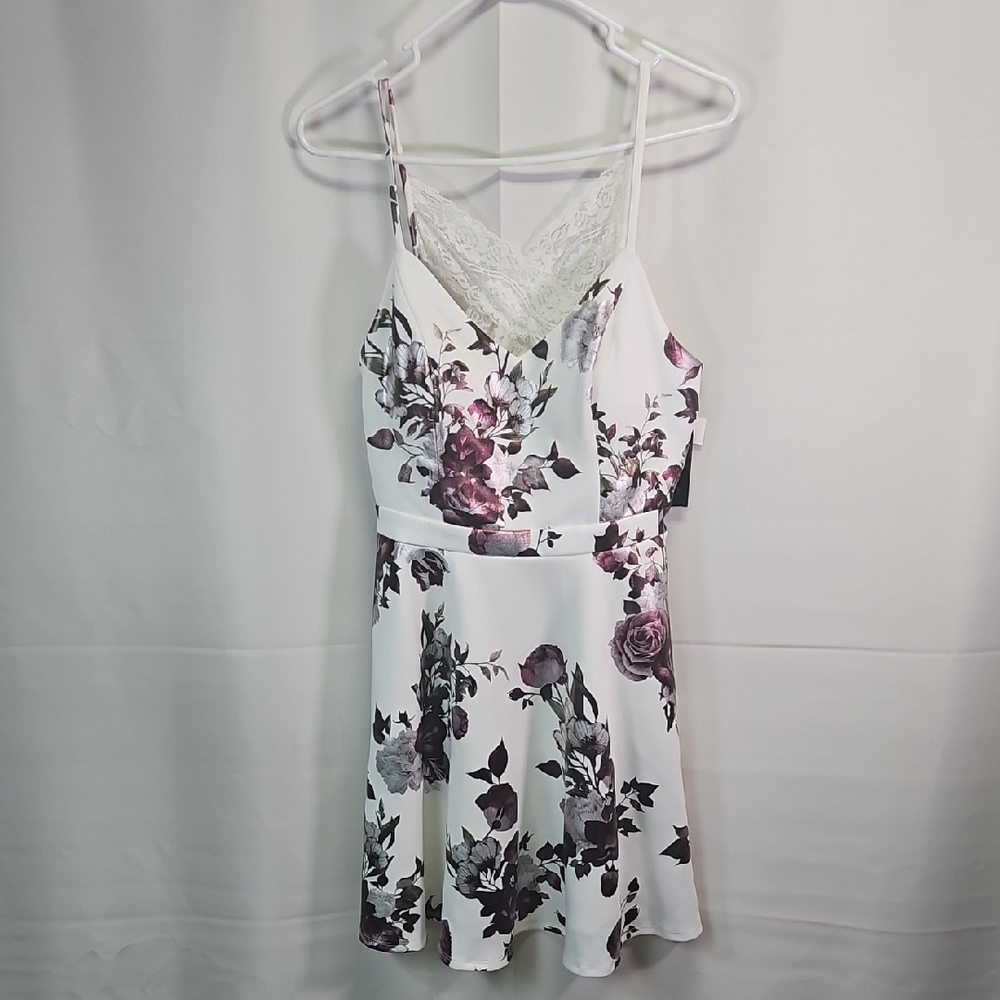 Xtraordinary Floral Lace Back Dress